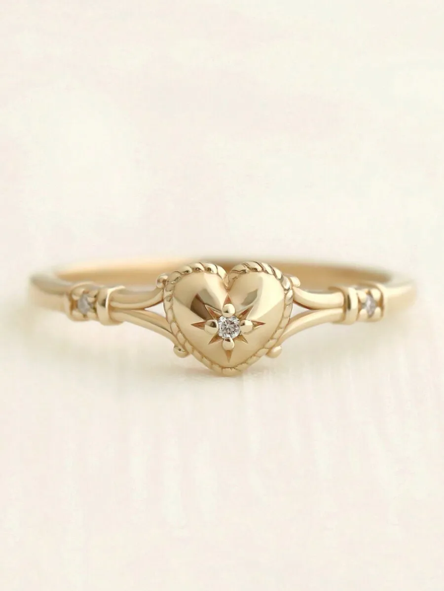 Heart Shape Fashion Ring For Women With Inlaid Crystal Stacking Promise Ring
Heart Shape Fashion Ring For Women With Inlaid Crystal Stacking Promise Ring