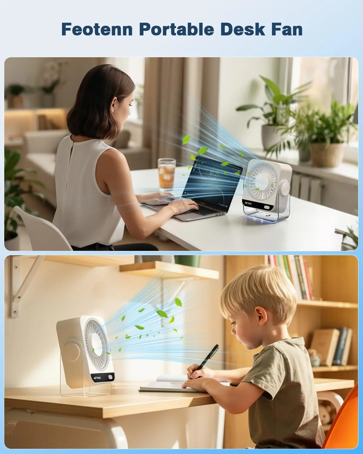 Small Desk Fan, Rechargeable USB Portable Fan, 199 Speeds, 5000mAh 18-Hour Battery, 120° Adjustable Tilt, Quiet Cooling Fans
Small Desk Fan, Rechargeable USB Portable Fan, 199 Speeds, 5000mAh 18-Hour Battery, 120° Adjustable Tilt, Quiet Cooling Fans