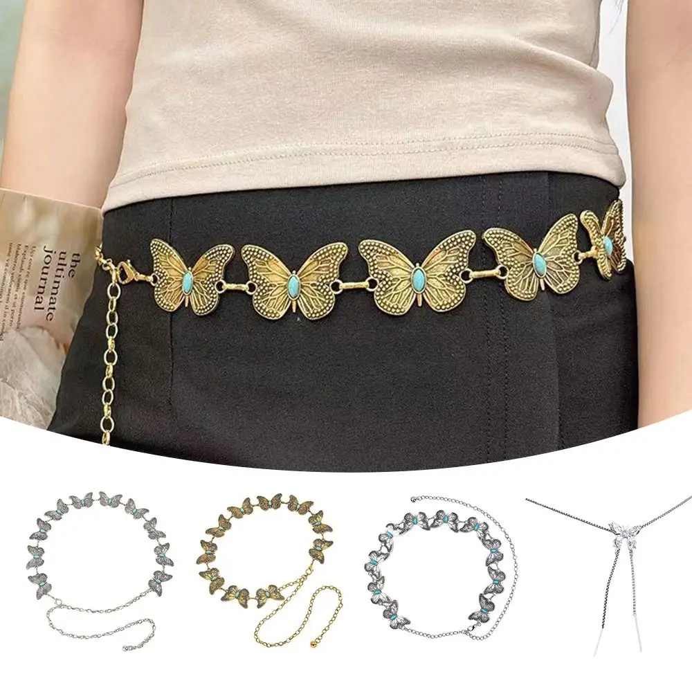 Butterfly Turquoise Inlaid Metal Waist Chain Vintage Retro Decorative Body Jewelry Chain DIY High Waist Belts
Butterfly Turquoise Inlaid Metal Waist Chain Vintage Retro Decorative Body Jewelry Chain DIY High Waist Belts