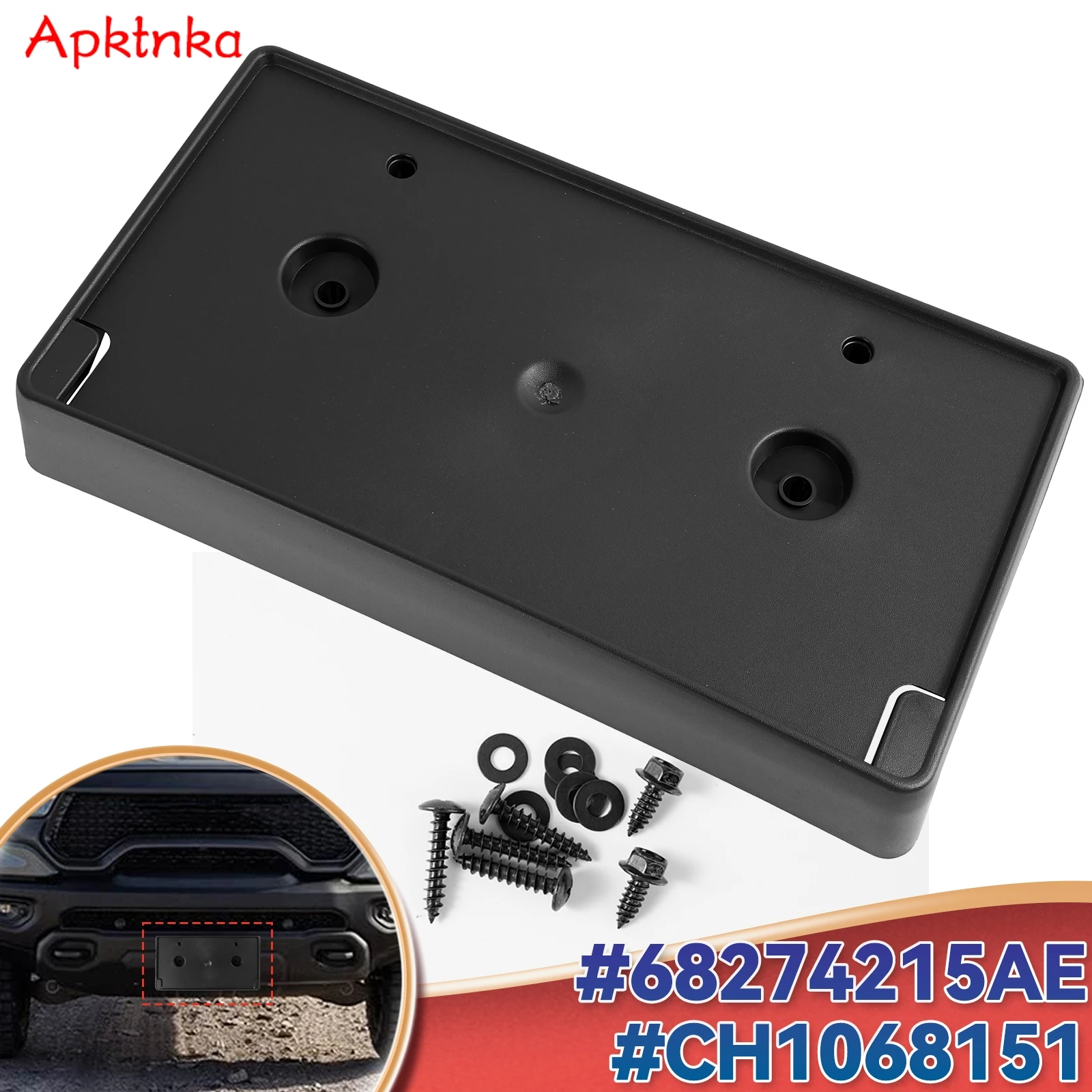 Bracket Holder Mount Cover Car Front License Tag PlateFit for DODGE RAM 1500 2019 2020 2021 2022 2023 2024 68274215AE CH1068151
Bracket Holder Mount Cover Car Front License Tag PlateFit for DODGE RAM 1500 2019 2020 2021 2022 2023 2024 68274215AE CH1068151