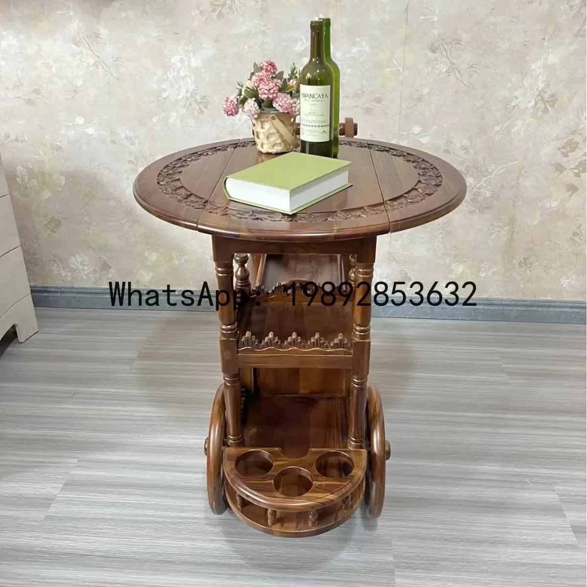 H5.18 vintage style removable small side table American vintage cart coffee table folding food cart
H5.18 vintage style removable small side table American vintage cart coffee table folding food cart