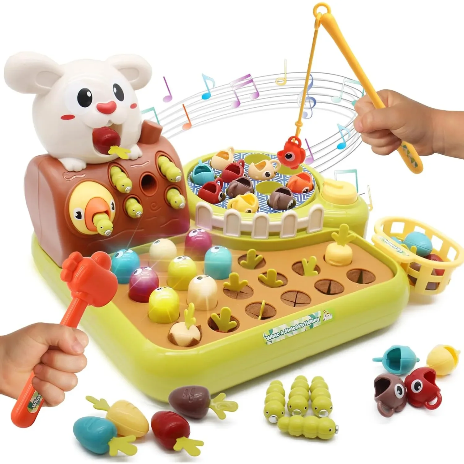 4 in 1 Montessori Games Carrot Harvest Insect Catching Mole Game Fishing Games Rabbit Farm Educational Toy for Boys Girls
4 in 1 Montessori Games Carrot Harvest Insect Catching Mole Game Fishing Games Rabbit Farm Educational Toy for Boys Girls