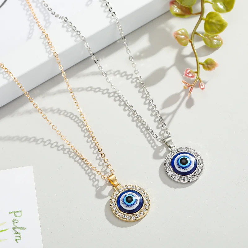 20pcs Drill Round 14mm Turkey Evil Eye Necklace for Women Resin Blue Eye Pendant Choker Clavicle Chain Ethnic Lucky Jewelry
20pcs Drill Round 14mm Turkey Evil Eye Necklace for Women Resin Blue Eye Pendant Choker Clavicle Chain Ethnic Lucky Jewelry