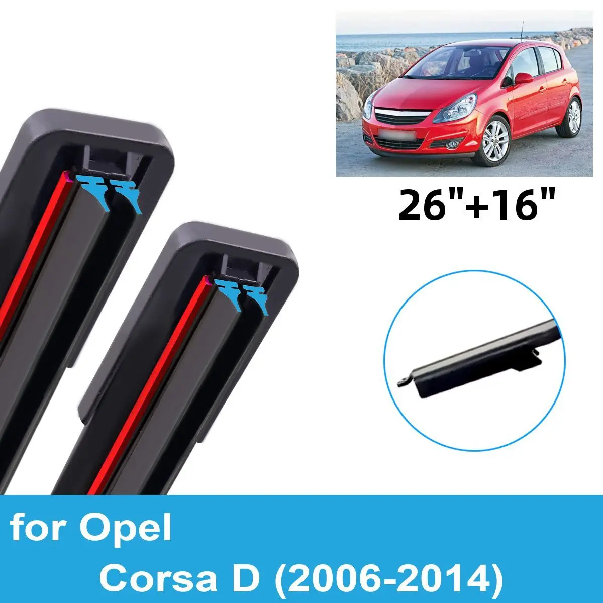 2PCS Car Wiper Blades for 2006-2014 Opel Corsa D Front Windscreen Windshield Double Rubber Car Accessories 2011 2012 2013 2014
2PCS Car Wiper Blades for 2006-2014 Opel Corsa D Front Windscreen Windshield Double Rubber Car Accessories 2011 2012 2013 2014