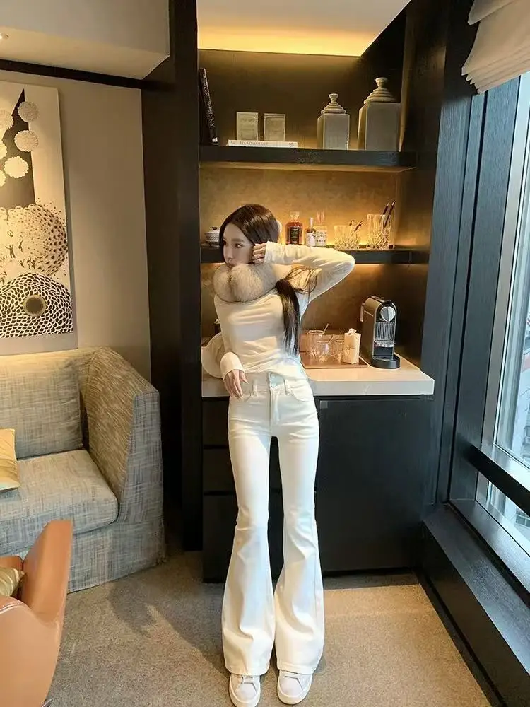 High Waist Wide Leg Jeans Women's Floor-Length Elastic Slimming Long Pants Two Buttons Cotton Stretch Denim Spring Autumn
High Waist Wide Leg Jeans Women's Floor-Length Elastic Slimming Long Pants Two Buttons Cotton Stretch Denim Spring Autumn