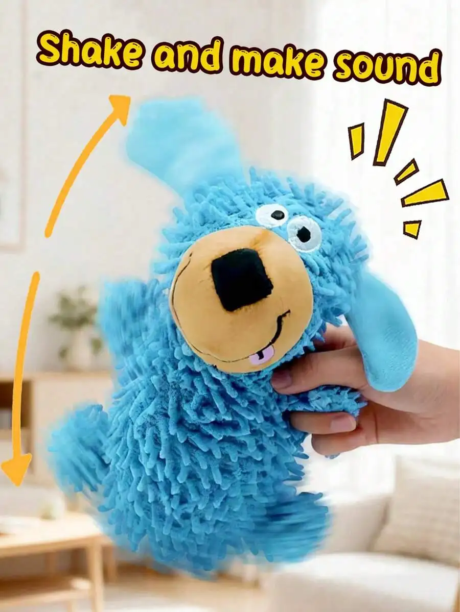 Blue Plush Dog Shaped Interactive Squeak Toy For Adult Dogs
Blue Plush Dog Shaped Interactive Squeak Toy For Adult Dogs