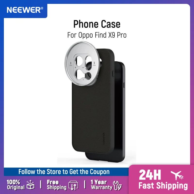 NEEWER Heavy Duty TPU/PC Protective Phone Case with 17mm Lens Mounts, 67mm Filter Adapter For Oppo Find X9 Pro
NEEWER Heavy Duty TPU/PC Protective Phone Case with 17mm Lens Mounts, 67mm Filter Adapter For Oppo Find X9 Pro
