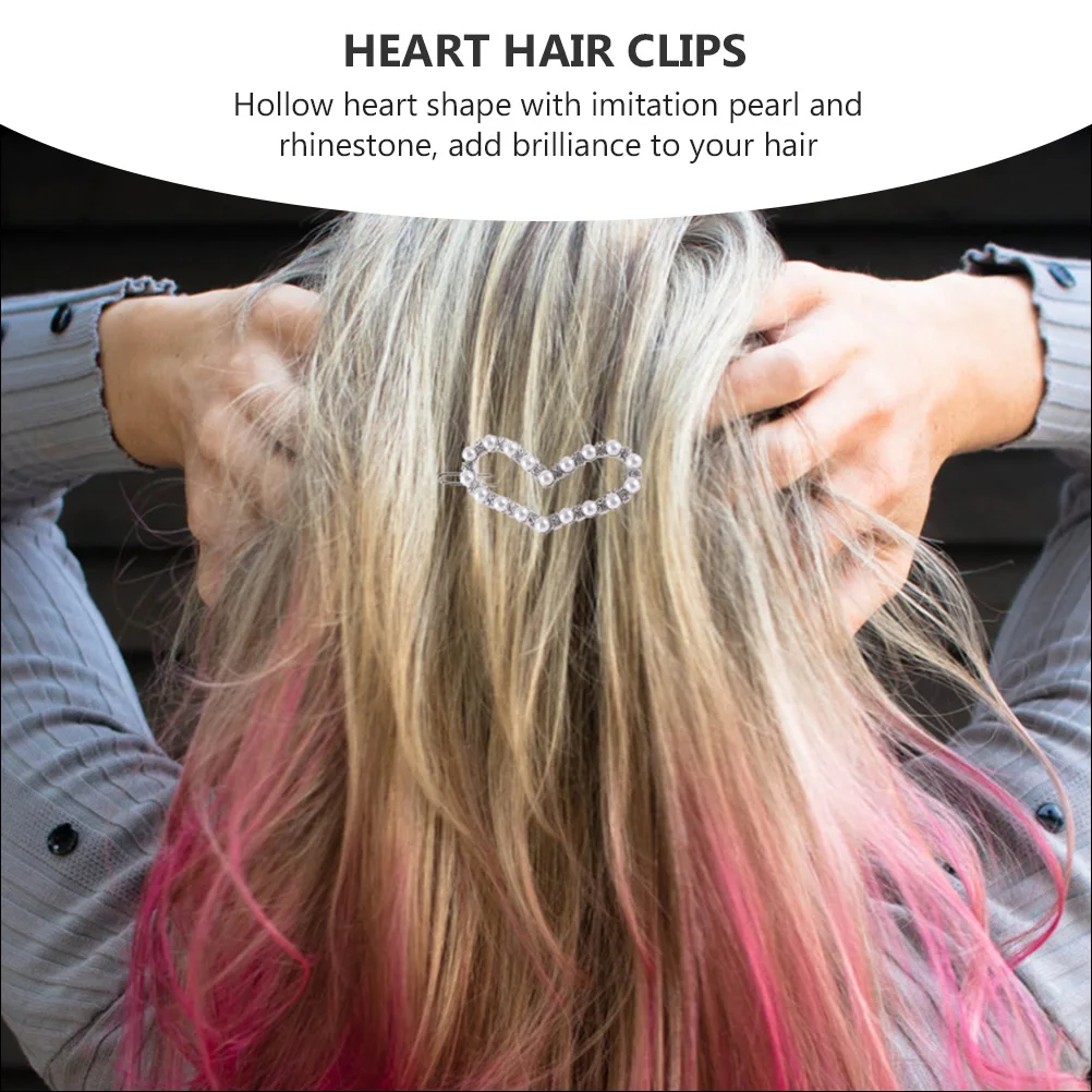 2pcs Heart Shaped Pearl Hair Clips Rhinestone Hollow Barrettes Non Slip Hairpins For Party Wedding Banquet Gift
2pcs Heart Shaped Pearl Hair Clips Rhinestone Hollow Barrettes Non Slip Hairpins For Party Wedding Banquet Gift