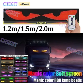 악마의 눈 LED 리모컨 트럭 사인 애니메이션 LED 매트릭스 픽셀 패널 스크롤 LED 디스플레이 라이트, 자동차 트럭 앞 유리