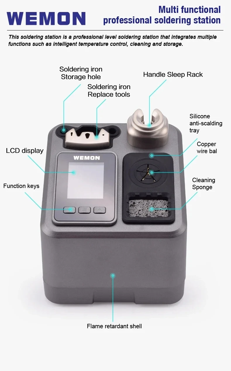 WEMON T31 Intelligent T210 T245 T115 Soldering Station For BGA SMD Mobile Phone PCB Welding Work With JBC C115 C245 C210 Tips
WEMON T31 Intelligent T210 T245 T115 Soldering Station For BGA SMD Mobile Phone PCB Welding Work With JBC C115 C245 C210 Tips