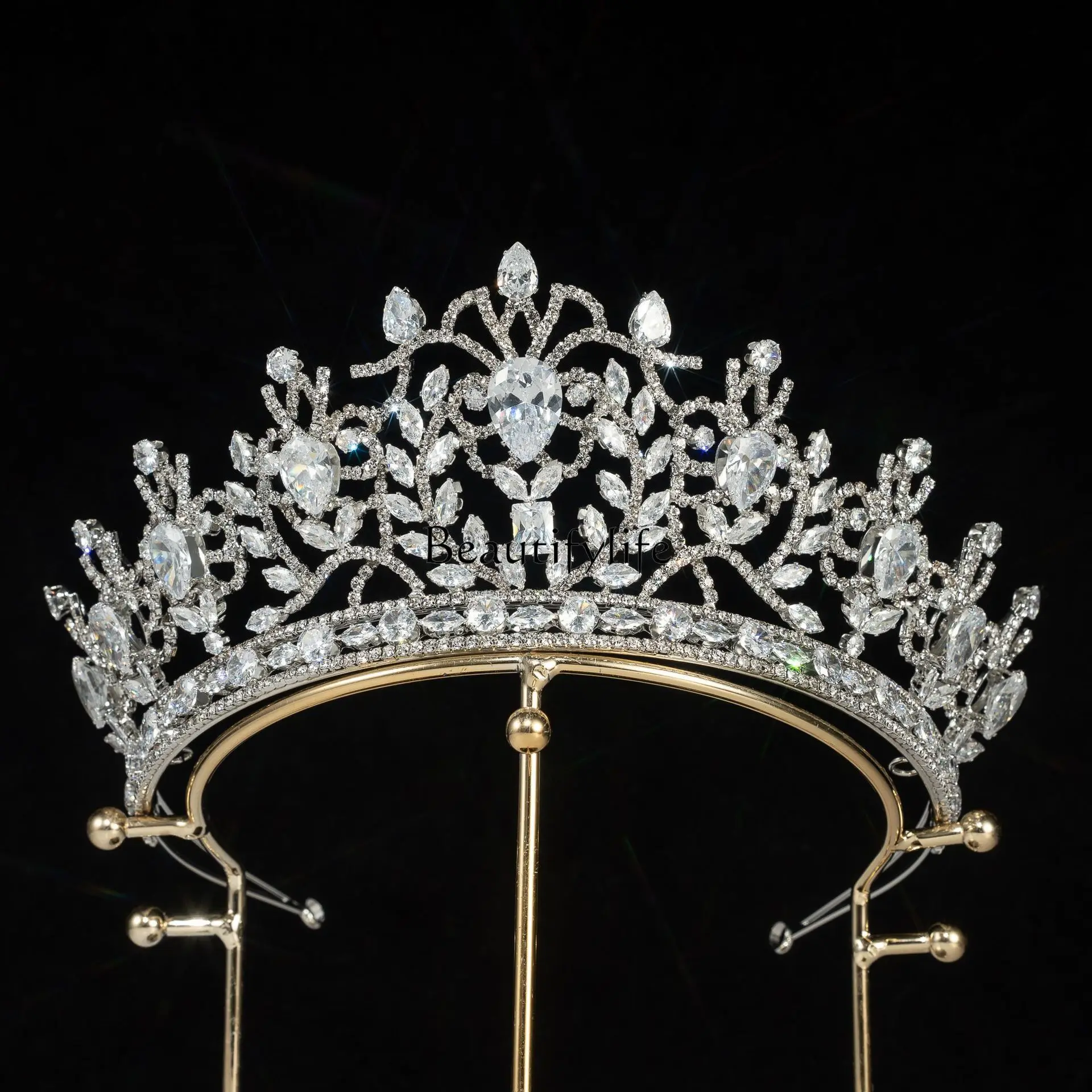 Bridal Crown European and American Zircon Headband Baroque Headgear
Bridal Crown European and American Zircon Headband Baroque Headgear