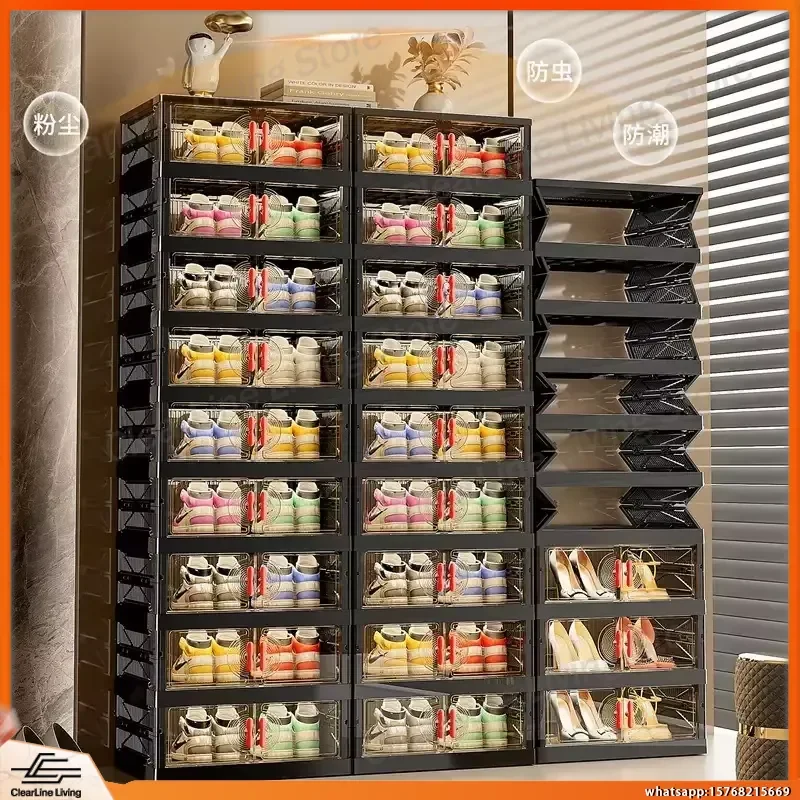 Shoe Rack Organizer for Living Room Bedroom Hallway Large Capacity Plastic Multilayer Shoe Storage Cabinet with Ventilation
Shoe Rack Organizer for Living Room Bedroom Hallway Large Capacity Plastic Multilayer Shoe Storage Cabinet with Ventilation