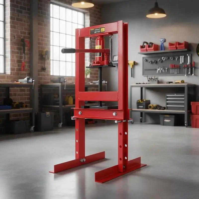 Garage Floor Pressing Machine 6T For Workshop Repair Maintenance Component Assembly, Adjustable H-Frame Heavy Duty Steel Structure Manual Operation Red Finish Included Plates
Garage Floor Pressing Machine 6T For Workshop Repair Maintenance Component Assembly, Adjustable H-Frame Heavy Duty Steel Structure Manual Operation Red Finish Included Plates