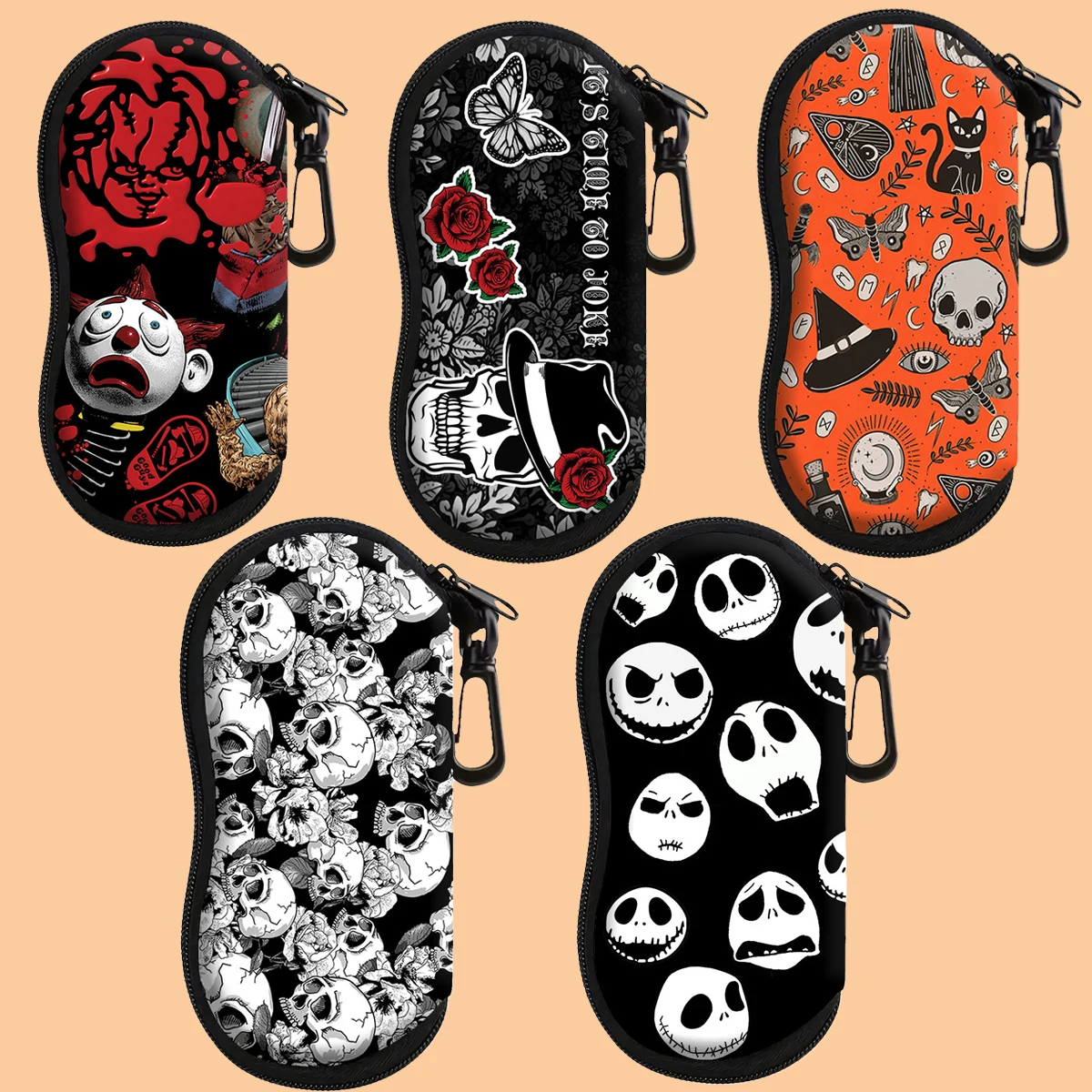 Halloween Horror Series Glasses Bag Portable Soft Case Reading Eyewear Case Fashion Storage Box Zipper Holder Sunglasses Box
Halloween Horror Series Glasses Bag Portable Soft Case Reading Eyewear Case Fashion Storage Box Zipper Holder Sunglasses Box