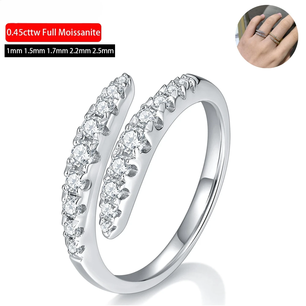 GazingJewelry0.45CT карат настоящий цвет D полный муассанит двойное открытое обручальное кольцо для женщин с сертификатом GRA S925 Sterling Sil
GazingJewelry0.45CT карат настоящий цвет D полный муассанит двойное открытое обручальное кольцо для женщин с сертификатом GRA S925 Sterling Sil