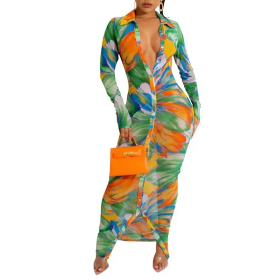 Womens Sexy Sheer Mesh Stretchy Printed Maxi Dresses Button Down Swimwear Cover Ups
Womens Sexy Sheer Mesh Stretchy Printed Maxi Dresses Button Down Swimwear Cover Ups