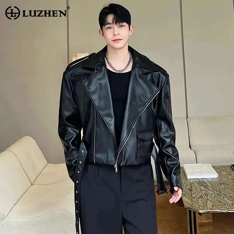 LUZHEN Motorcycle Jacket 2025 Short Leather New Lapel Men's Zipper Belt Decorate Fashion Korean Pu Outerwear High Quality LZ9176
LUZHEN Motorcycle Jacket 2025 Short Leather New Lapel Men's Zipper Belt Decorate Fashion Korean Pu Outerwear High Quality LZ9176