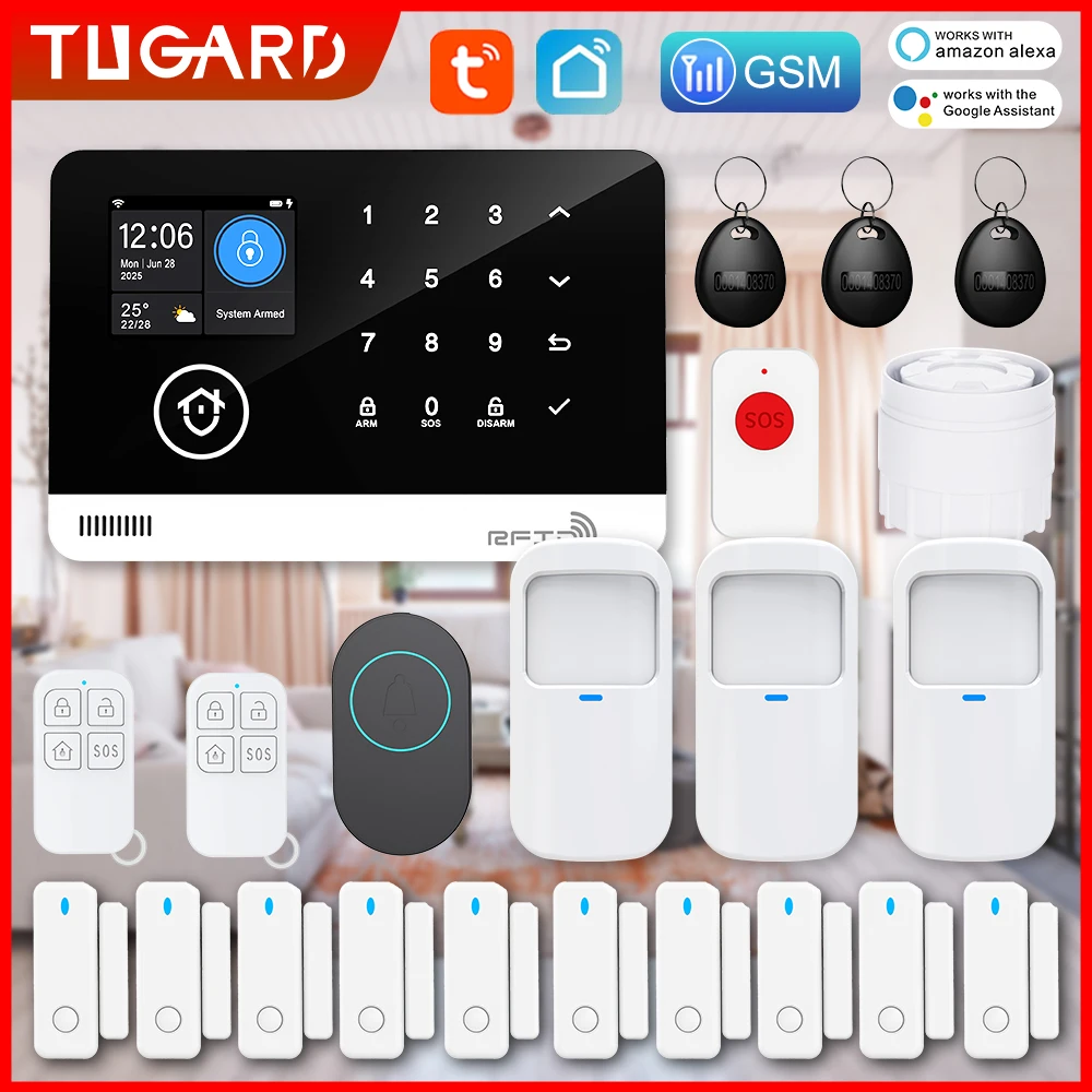 Tugard WiFi GSM Anti-Theft Alarm Kit, Built-in Camera, APP Remote Operation, Door Window Sensor for House
Tugard WiFi GSM Anti-Theft Alarm Kit, Built-in Camera, APP Remote Operation, Door Window Sensor for House