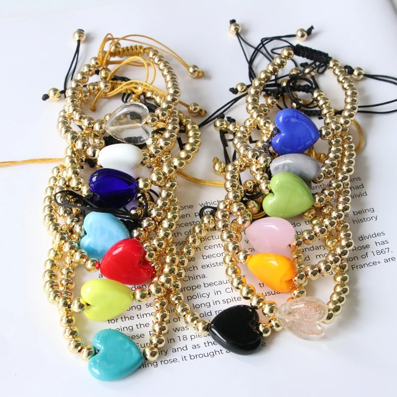 5PCS, Colorful Heart Stone Bracelet for Women Fashion Love Jewelry 18K Gold Plated Beaded Bracelet Gift
5PCS, Colorful Heart Stone Bracelet for Women Fashion Love Jewelry 18K Gold Plated Beaded Bracelet Gift