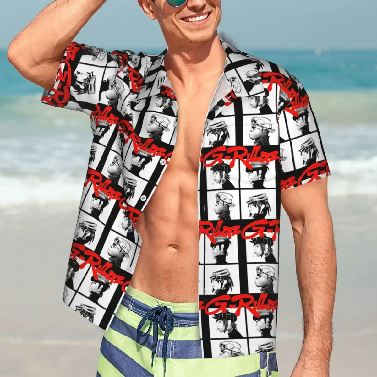 Gorillaz Music Band Gothic Hawaiian Shirts Casual Men Short Sleeve Shirt for Summer Beach Men's Lapel Tops
Gorillaz Music Band Gothic Hawaiian Shirts Casual Men Short Sleeve Shirt for Summer Beach Men's Lapel Tops