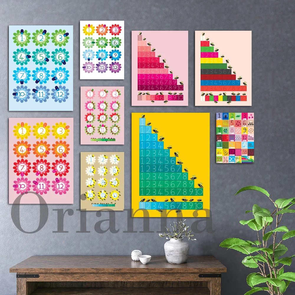 Numbers Learning Counting Multiplication Animal Flowers Color Kids Art Print Poster Educational Nursery Kid Room Decor Painting
Numbers Learning Counting Multiplication Animal Flowers Color Kids Art Print Poster Educational Nursery Kid Room Decor Painting