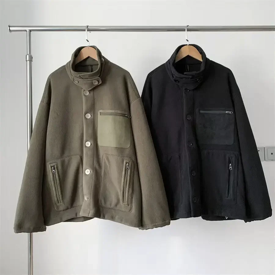 Japanese outdoor GDW retro functional warm thickened fleece loose stand-up collar snap jacket
Japanese outdoor GDW retro functional warm thickened fleece loose stand-up collar snap jacket