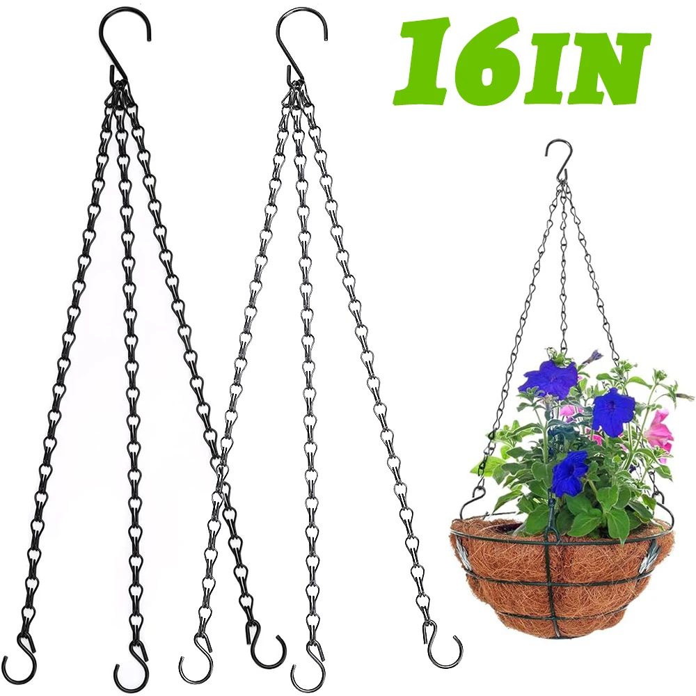 16IN Hanging Chain Rust proof Outdoor Basket Chain for Flower Pots Pots Succulent Plants Metal Hooks for Gardens Terraces 2pcs
16IN Hanging Chain Rust proof Outdoor Basket Chain for Flower Pots Pots Succulent Plants Metal Hooks for Gardens Terraces 2pcs