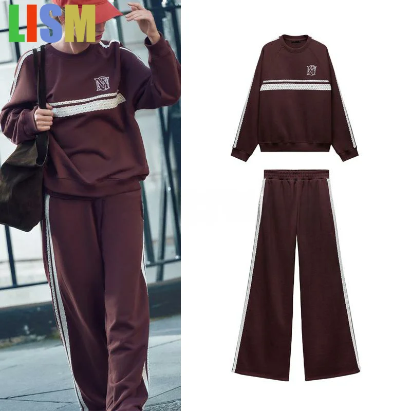 LISM Women's tracksuit winter woman outfit 2 pieces set for woman Lace Trim Velvet Sweatirt And Pants Set Long Sportswear 2025
LISM Women's tracksuit winter woman outfit 2 pieces set for woman Lace Trim Velvet Sweatirt And Pants Set Long Sportswear 2025