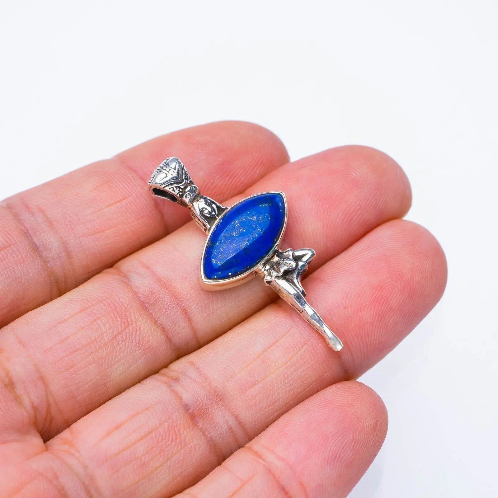 StarGems® Natural Lapis Lazuli Ballet Dancer Handmade 925 Sterling Silver Pendant 1.5" E4056
StarGems® Natural Lapis Lazuli Ballet Dancer Handmade 925 Sterling Silver Pendant 1.5" E4056