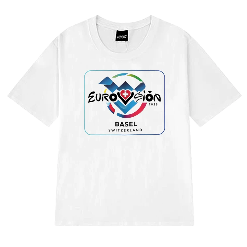 Eurovision Song 2025 Basel Switzerland short sleeve T-shirts Men Women Fashion Oversized clothing Unisex 100% Cotton T shirt Top
Eurovision Song 2025 Basel Switzerland short sleeve T-shirts Men Women Fashion Oversized clothing Unisex 100% Cotton T shirt Top