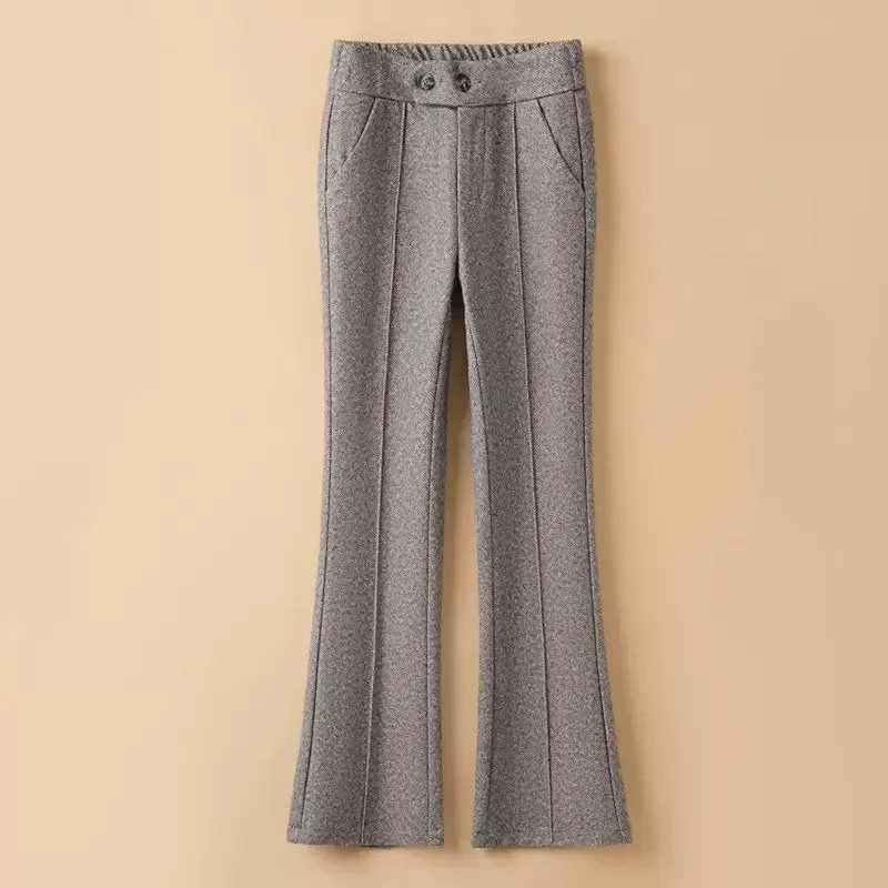 Autumn and Winter New Woolen Micro-flare Pants for Women High-waisted Slimming Casual Pants Fashion Tweed Micro-cropped Pants
Autumn and Winter New Woolen Micro-flare Pants for Women High-waisted Slimming Casual Pants Fashion Tweed Micro-cropped Pants