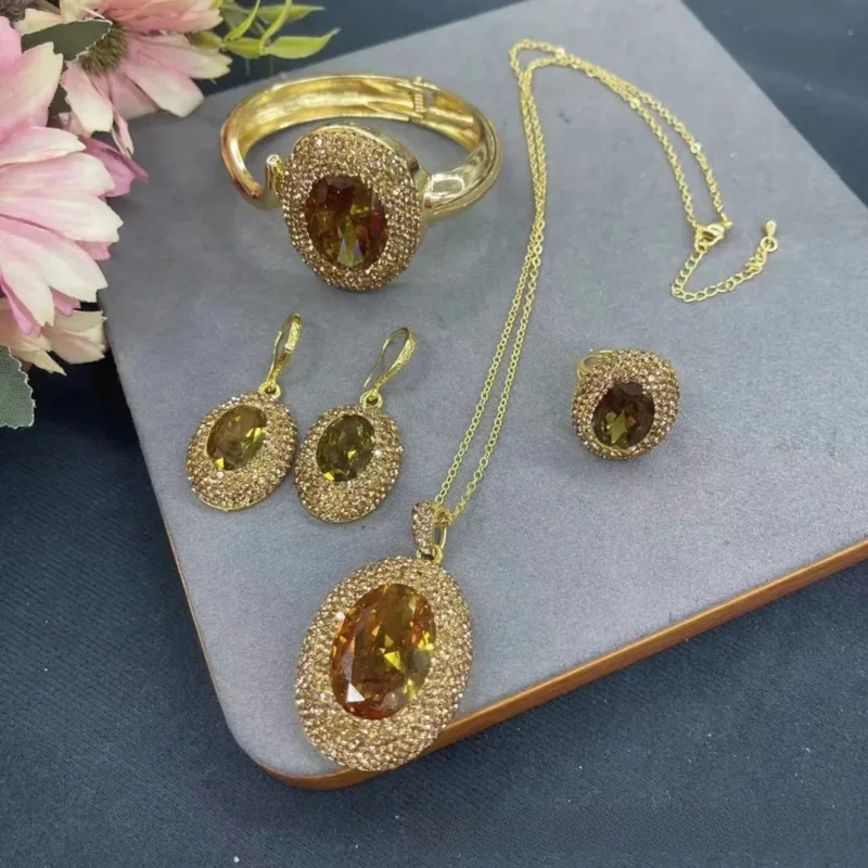 New Sudan Stone Light-Sensitive Stone Necklace Earring Ring Bracelet Women's Jewelry Suit Simple Exquisite Clothing Accessories
New Sudan Stone Light-Sensitive Stone Necklace Earring Ring Bracelet Women's Jewelry Suit Simple Exquisite Clothing Accessories