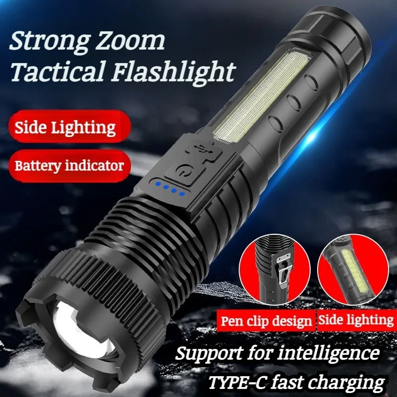High-Power Flashlight Zoomable Lumens Adjustable Focus Laser Beam Long Distance Waterproof Light For Outdoor Camping Emergency
High-Power Flashlight Zoomable Lumens Adjustable Focus Laser Beam Long Distance Waterproof Light For Outdoor Camping Emergency