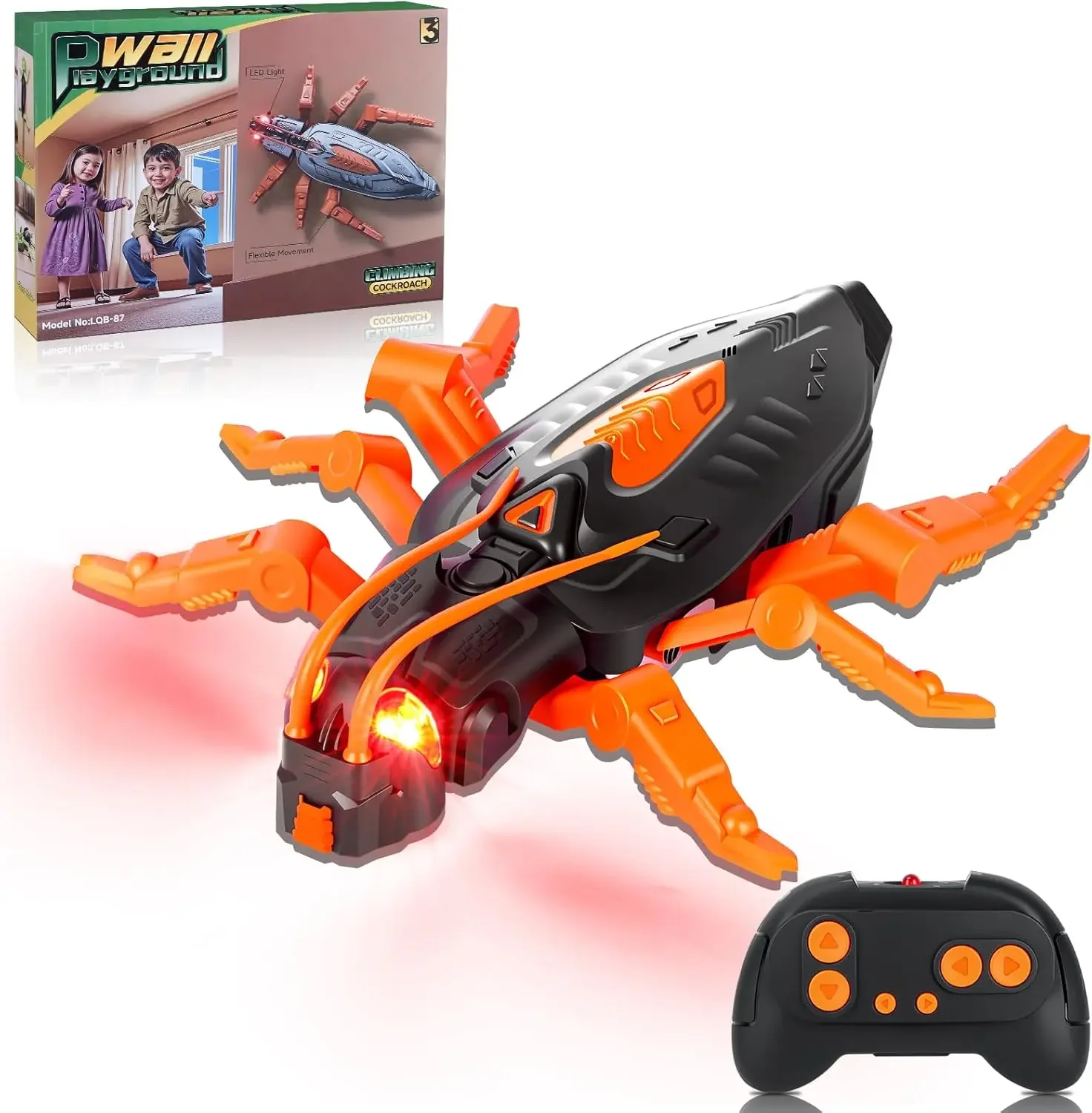 RC Cockroach Beetle Toy Rechargeable Remote Control Wall Climbing Bug with LED Eyes Realistic Crawling Prank Gift for Kids Boys
RC Cockroach Beetle Toy Rechargeable Remote Control Wall Climbing Bug with LED Eyes Realistic Crawling Prank Gift for Kids Boys
