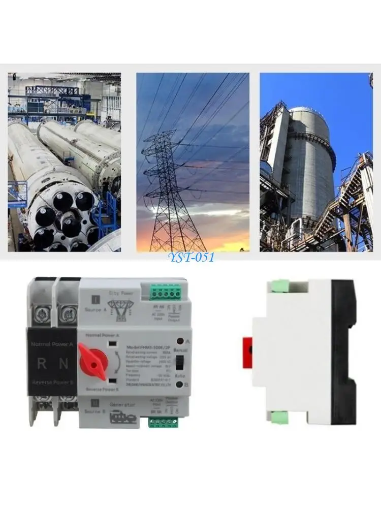 E15A 2P 100A Double Power Automatic Transfer Switches Din Mounted Electrical Selector Switches for Inverter, Generator Use
E15A 2P 100A Double Power Automatic Transfer Switches Din Mounted Electrical Selector Switches for Inverter, Generator Use