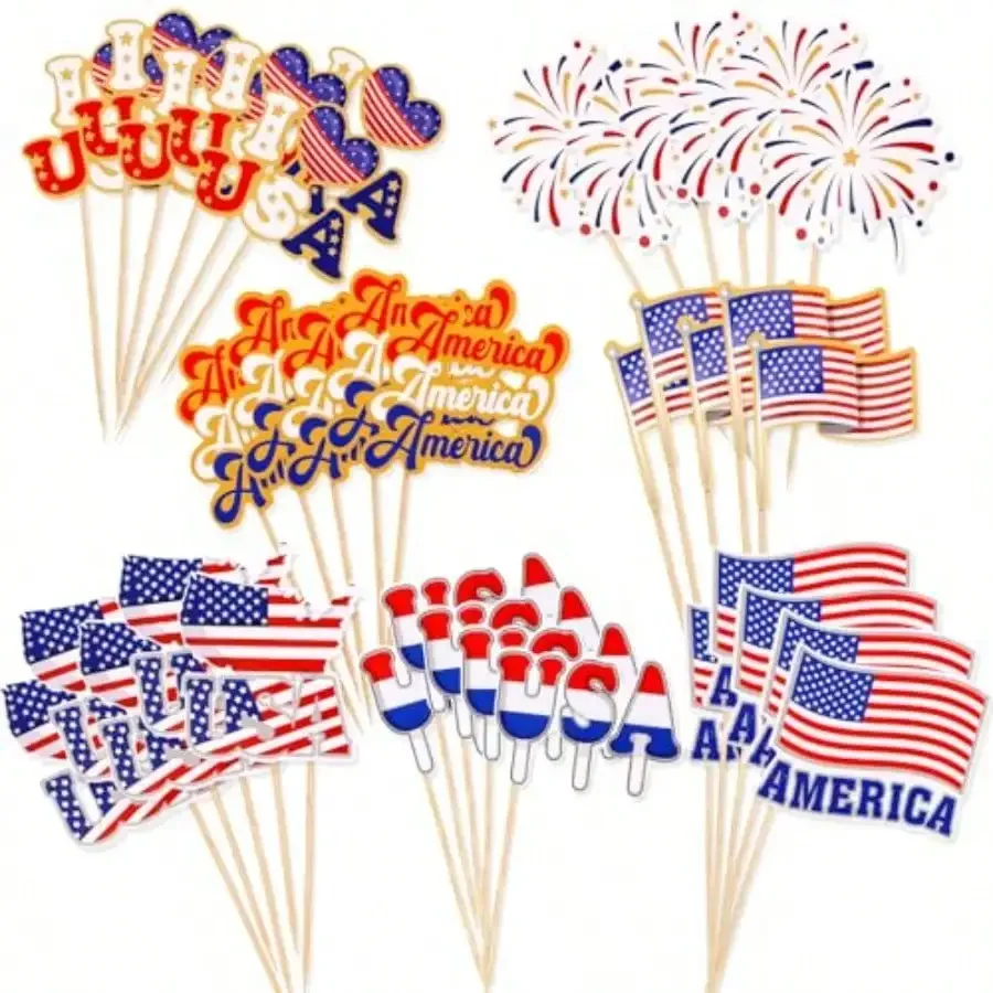 2026 Independence Day, the perfect gift,70pcs 4th Of July American Flags Toothpick, USA Mini Stick Cupcake Toppers, Red White Blue Independence Day Cocktail Picks Fruits Sticks For US July 4th Patriotic Party Food Drink Decorations
2026 Independence Day, the perfect gift,70pcs 4th Of July American Flags Toothpick, USA Mini Stick Cupcake Toppers, Red White Blue Independence Day Cocktail Picks Fruits Sticks For US July 4th Patriotic Party Food Drink Decorations