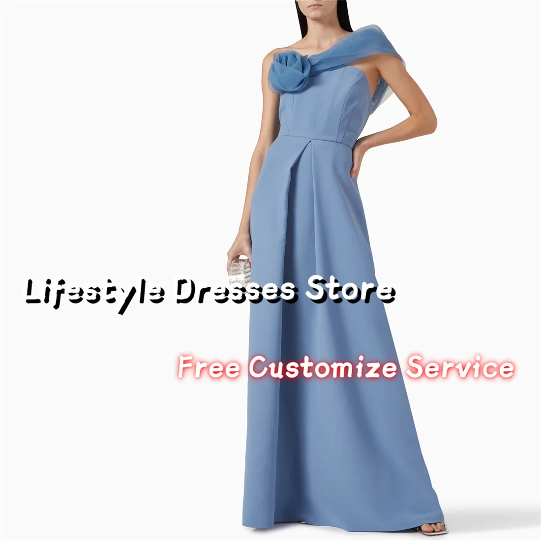 Haze Blue One-Shoulder Flower Sleeveless Evening Dresses 2024 Backless Prom Dresses Long Birthday Formal Wedding Party Gown
Haze Blue One-Shoulder Flower Sleeveless Evening Dresses 2024 Backless Prom Dresses Long Birthday Formal Wedding Party Gown