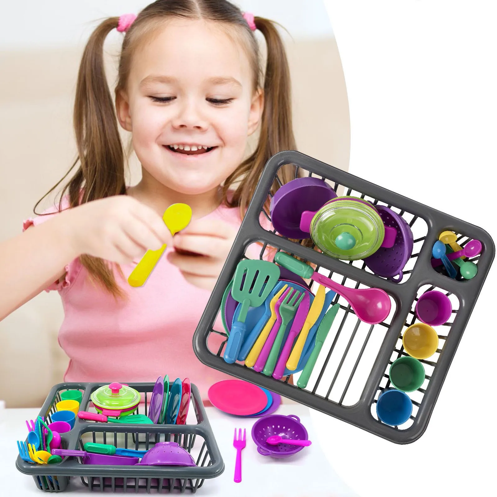 30 Cm Rot Can Be Stored Play Set Includes 27 Pieces Children's Kitchen Cutlery Set In The Drainer Thats Included In 30 Cm Rot
30 Cm Rot Can Be Stored Play Set Includes 27 Pieces Children's Kitchen Cutlery Set In The Drainer Thats Included In 30 Cm Rot