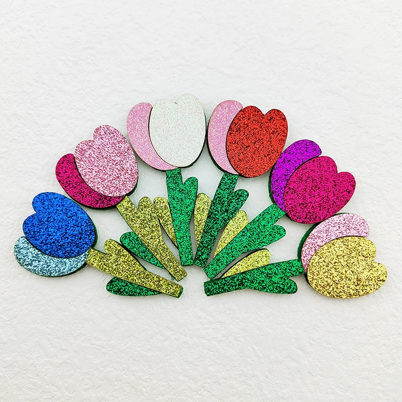 200Pcs/LOT 3*6.5CM Glitter Tulip Flower Shape Padded Appliques For DIY Headwear Hair Clips Decor Clothes Hat Shoes Patches
200Pcs/LOT 3*6.5CM Glitter Tulip Flower Shape Padded Appliques For DIY Headwear Hair Clips Decor Clothes Hat Shoes Patches