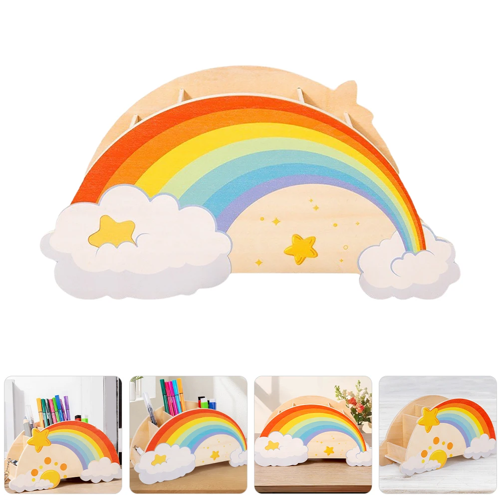 Wooden Pen Holder Rainbow Shaped Desk Organizer Storage Box Multifunctional Stationery Container For Office Home
Wooden Pen Holder Rainbow Shaped Desk Organizer Storage Box Multifunctional Stationery Container For Office Home