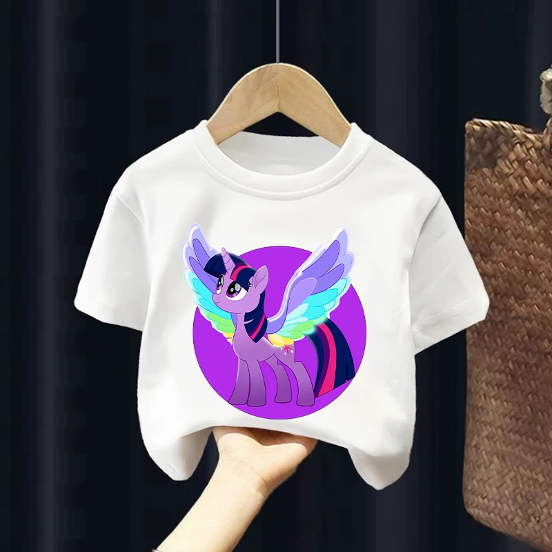 My Little Ponys Cotton T-shirt Summer Kids Clothes Kawaii Unicorn Short Sleeve Girl Boy Tees Leisure Tops Children Birthday Gift
My Little Ponys Cotton T-shirt Summer Kids Clothes Kawaii Unicorn Short Sleeve Girl Boy Tees Leisure Tops Children Birthday Gift