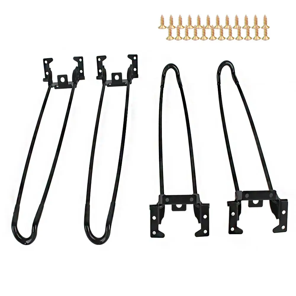 16.5 Inch Black Metal Hairpin Legs For Tables, Heavy Duty Folding Furniture Legs With Mounting Screws, Set Of 4
16.5 Inch Black Metal Hairpin Legs For Tables, Heavy Duty Folding Furniture Legs With Mounting Screws, Set Of 4