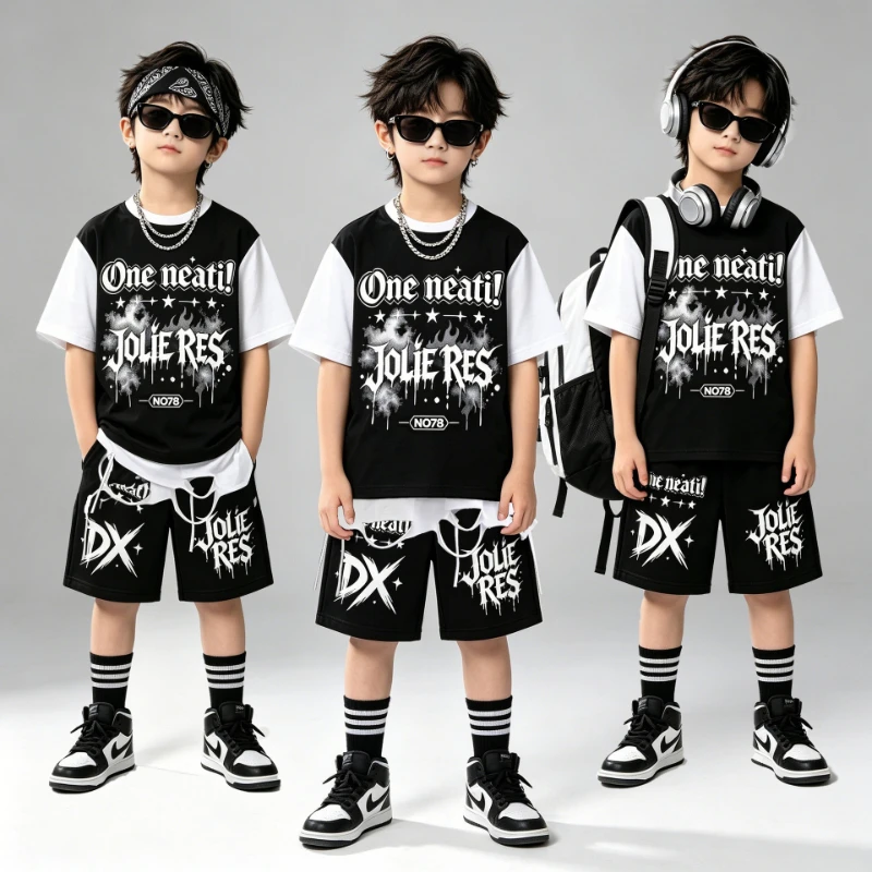 New Summer Boys Streetwear Clothes Set Black Short Sleeve T Shirt Shorts Cool Sport Clothing Group Hip Hop Street Dance Outfits
New Summer Boys Streetwear Clothes Set Black Short Sleeve T Shirt Shorts Cool Sport Clothing Group Hip Hop Street Dance Outfits