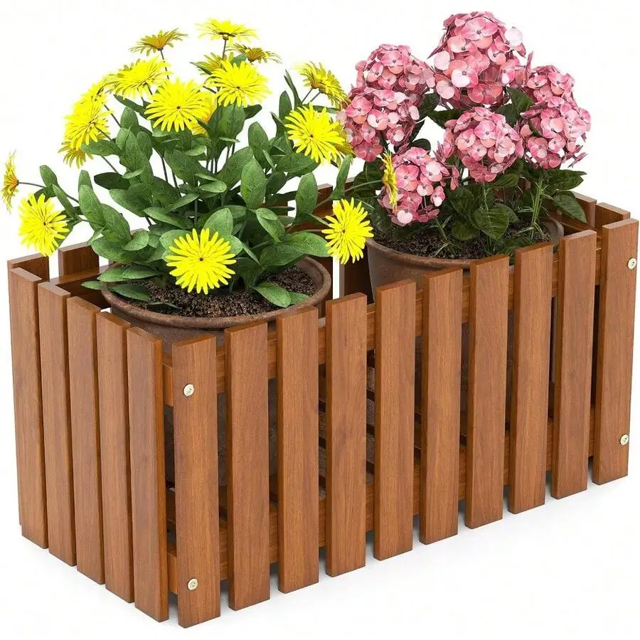 Slat Style Planter Box, Wood Raised Garden Bed For Flower Vegetable, Rectangular Plant Container For Flowerpot Potted Plant, Ind
Slat Style Planter Box, Wood Raised Garden Bed For Flower Vegetable, Rectangular Plant Container For Flowerpot Potted Plant, Ind