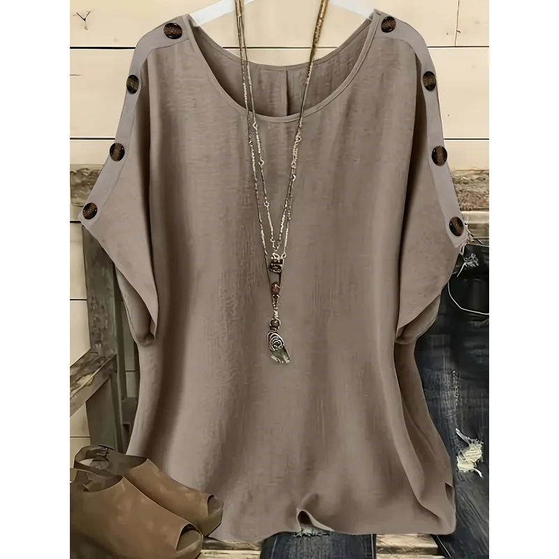 [Elegant Button Shirt Women's Plus Size Elegant Solid Color
[Elegant Button Shirt Women's Plus Size Elegant Solid Color