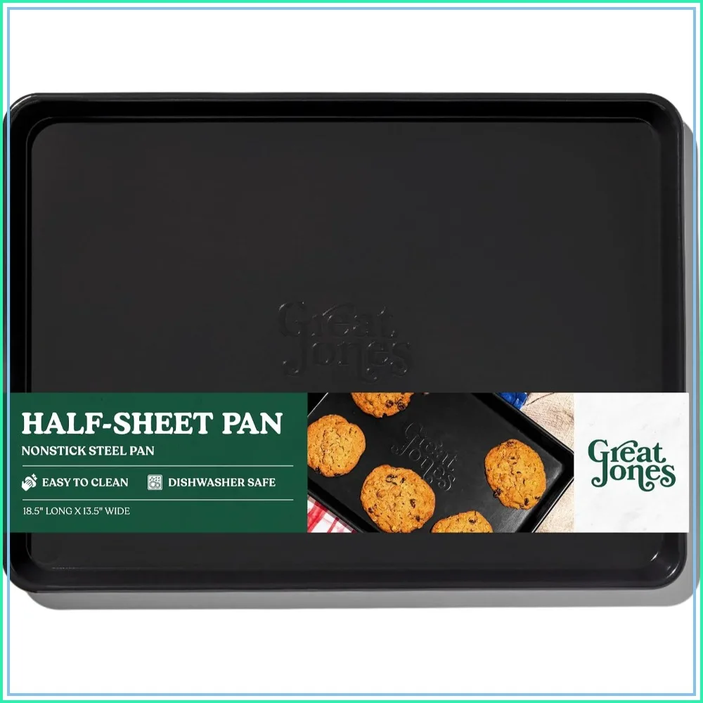 Nonstick Half-Sheet Pan 18.5"x13.5" | Aluminized Steel | Even Heat Baking, Roasting & Broiling | Dishwasher-Safe
Nonstick Half-Sheet Pan 18.5"x13.5" | Aluminized Steel | Even Heat Baking, Roasting & Broiling | Dishwasher-Safe