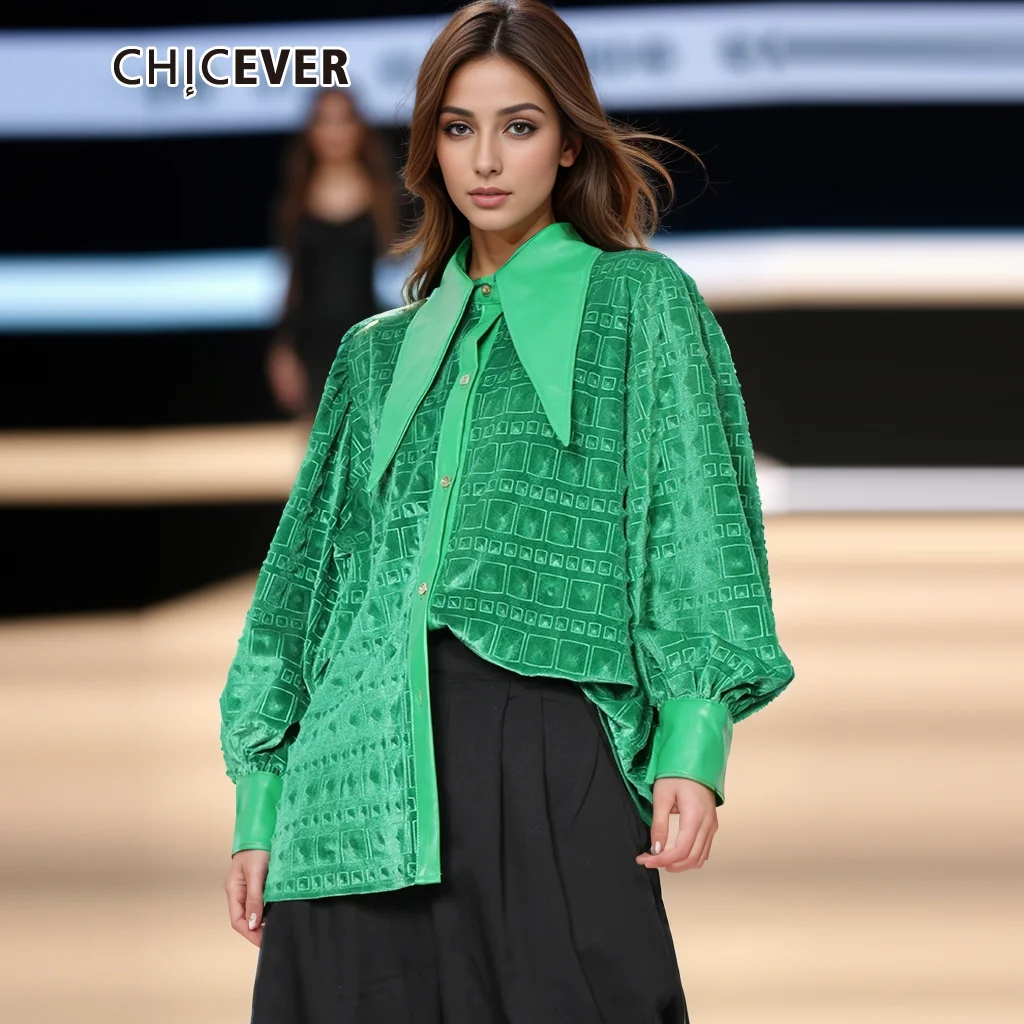 CHICEVER Minimalist Blouses For Women Lapel Long Sleeve Single Breasted Loose Open Stitch Female Autumn Clothing Popular Style
CHICEVER Minimalist Blouses For Women Lapel Long Sleeve Single Breasted Loose Open Stitch Female Autumn Clothing Popular Style