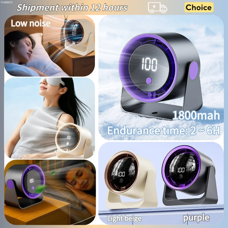 Desktop Fan Low-noise and Silent 100-speed Adjustable LED Display, Large-capacity Mini Desktop Wall-mounted Fan 1800mah
Desktop Fan Low-noise and Silent 100-speed Adjustable LED Display, Large-capacity Mini Desktop Wall-mounted Fan 1800mah