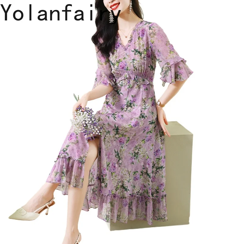 YOLANFAIRY, 100% натуральное шелковое платье тутового шелка для женщин, ранняя осень, элитное элегантное платье с принтом, длинные платья с цветочным принтом, женские
YOLANFAIRY, 100% натуральное шелковое платье тутового шелка для женщин, ранняя осень, элитное элегантное платье с принтом, длинные платья с цветочным принтом, женские