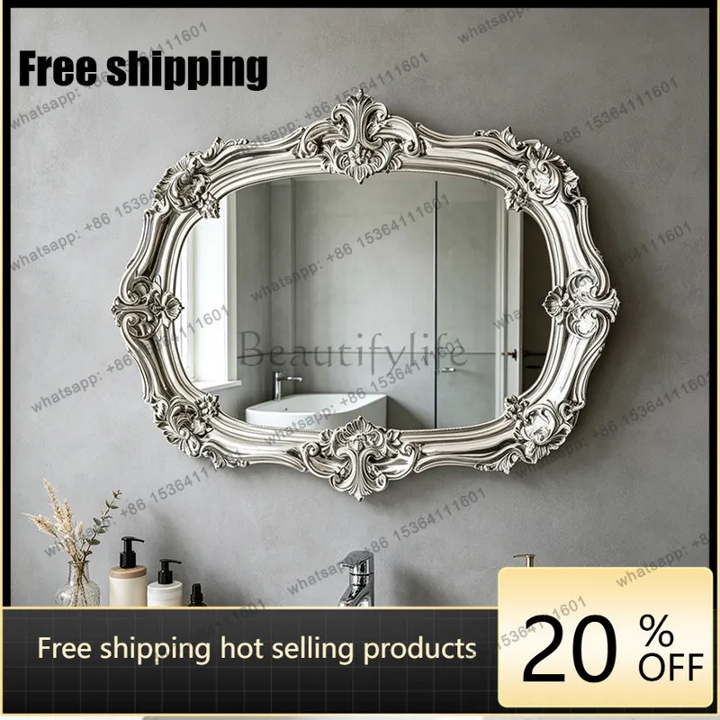 LD European retro bathroom bathroom mirror wall-mounted carved light luxury decorative mirror
LD European retro bathroom bathroom mirror wall-mounted carved light luxury decorative mirror